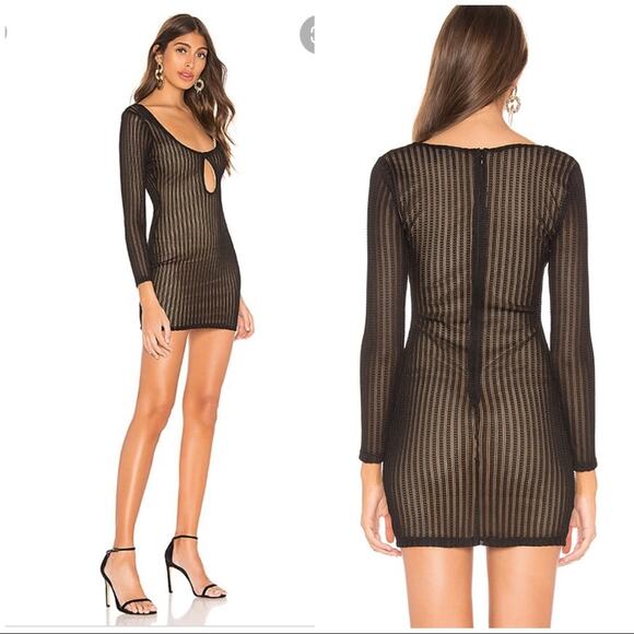 Privacy Please Opal Mini Dress Keyhole Bodycon Black Size S - Picture 1 of 9